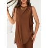 imagePRETTYGARDEN Womens 2 Piece Lounge Set 2025 Summer Casual Loose Tank Top Wide Leg Pants Matching Travel Outfits TracksuitBrown