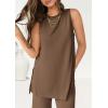 imagePRETTYGARDEN Womens 2 Piece Lounge Set 2025 Summer Casual Loose Tank Top Wide Leg Pants Matching Travel Outfits TracksuitDark Khaki