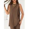 imagePRETTYGARDEN Womens 2 Piece Lounge Set 2025 Summer Casual Loose Tank Top Wide Leg Pants Matching Travel Outfits TracksuitDark Khaki