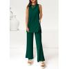 imagePRETTYGARDEN Womens 2 Piece Lounge Set 2025 Summer Casual Loose Tank Top Wide Leg Pants Matching Travel Outfits TracksuitGreen