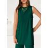 imagePRETTYGARDEN Womens 2 Piece Lounge Set 2025 Summer Casual Loose Tank Top Wide Leg Pants Matching Travel Outfits TracksuitGreen
