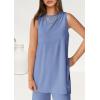 imagePRETTYGARDEN Womens 2 Piece Lounge Set 2025 Summer Casual Loose Tank Top Wide Leg Pants Matching Travel Outfits TracksuitGrey Blue