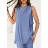 imagePRETTYGARDEN Womens 2 Piece Lounge Set 2025 Summer Casual Loose Tank Top Wide Leg Pants Matching Travel Outfits TracksuitGrey Blue