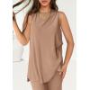 imagePRETTYGARDEN Womens 2 Piece Lounge Set 2025 Summer Casual Loose Tank Top Wide Leg Pants Matching Travel Outfits TracksuitKhaki