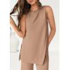 imagePRETTYGARDEN Womens 2 Piece Lounge Set 2025 Summer Casual Loose Tank Top Wide Leg Pants Matching Travel Outfits TracksuitKhaki
