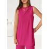 imagePRETTYGARDEN Womens 2 Piece Lounge Set 2025 Summer Casual Loose Tank Top Wide Leg Pants Matching Travel Outfits TracksuitRose Red