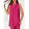 imagePRETTYGARDEN Womens 2 Piece Lounge Set 2025 Summer Casual Loose Tank Top Wide Leg Pants Matching Travel Outfits TracksuitRose Red