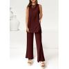 imagePRETTYGARDEN Womens 2 Piece Lounge Set 2025 Summer Casual Loose Tank Top Wide Leg Pants Matching Travel Outfits TracksuitWine Red