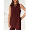 imagePRETTYGARDEN Womens 2 Piece Lounge Set 2025 Summer Casual Loose Tank Top Wide Leg Pants Matching Travel Outfits TracksuitWine Red