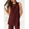 imagePRETTYGARDEN Womens 2 Piece Lounge Set 2025 Summer Casual Loose Tank Top Wide Leg Pants Matching Travel Outfits TracksuitWine Red