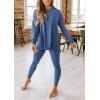 imagePRETTYGARDEN Womens 2 Piece Outfits Casual Long Sleeve Tunic Tops Legging Pants Matching Lounge Sets SweatsuitsBlue