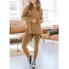 imagePRETTYGARDEN Womens 2 Piece Outfits Casual Long Sleeve Tunic Tops Legging Pants Matching Lounge Sets SweatsuitsKhaki