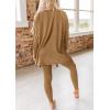 imagePRETTYGARDEN Womens 2 Piece Outfits Casual Long Sleeve Tunic Tops Legging Pants Matching Lounge Sets SweatsuitsKhaki