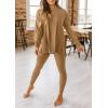 imagePRETTYGARDEN Womens 2 Piece Outfits Casual Long Sleeve Tunic Tops Legging Pants Matching Lounge Sets SweatsuitsKhaki
