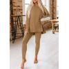 imagePRETTYGARDEN Womens 2 Piece Outfits Casual Long Sleeve Tunic Tops Legging Pants Matching Lounge Sets SweatsuitsKhaki