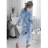 imagePRETTYGARDEN Womens Tie Dye Two Piece Pajamas Set Casual Long Sleeve Sweatshirt with Long Pants LoungewearGrey