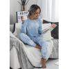 imagePRETTYGARDEN Womens Tie Dye Two Piece Pajamas Set Casual Long Sleeve Sweatshirt with Long Pants LoungewearGrey