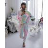 imagePRETTYGARDEN Womens Tie Dye Two Piece Pajamas Set Casual Long Sleeve Sweatshirt with Long Pants LoungewearMulticolor