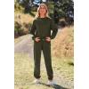 imagePRETTYGARDEN Womens Tie Dye Two Piece Pajamas Set Casual Long Sleeve Sweatshirt with Long Pants LoungewearSolid Army Green