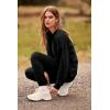 imagePRETTYGARDEN Womens Tie Dye Two Piece Pajamas Set Casual Long Sleeve Sweatshirt with Long Pants LoungewearSolid Black