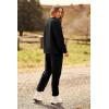 imagePRETTYGARDEN Womens Tie Dye Two Piece Pajamas Set Casual Long Sleeve Sweatshirt with Long Pants LoungewearSolid Black