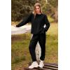 imagePRETTYGARDEN Womens Tie Dye Two Piece Pajamas Set Casual Long Sleeve Sweatshirt with Long Pants LoungewearSolid Black