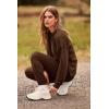 imagePRETTYGARDEN Womens Tie Dye Two Piece Pajamas Set Casual Long Sleeve Sweatshirt with Long Pants LoungewearSolid Coffee