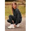 imagePRETTYGARDEN Womens Tie Dye Two Piece Pajamas Set Casual Long Sleeve Sweatshirt with Long Pants LoungewearSolid Dark Grey