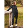 imagePRETTYGARDEN Womens Tie Dye Two Piece Pajamas Set Casual Long Sleeve Sweatshirt with Long Pants LoungewearSolid Dark Grey