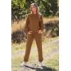 imagePRETTYGARDEN Womens Tie Dye Two Piece Pajamas Set Casual Long Sleeve Sweatshirt with Long Pants LoungewearSolid Khaki