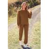 imagePRETTYGARDEN Womens Tie Dye Two Piece Pajamas Set Casual Long Sleeve Sweatshirt with Long Pants LoungewearSolid Khaki