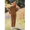 imagePRETTYGARDEN Womens Tie Dye Two Piece Pajamas Set Casual Long Sleeve Sweatshirt with Long Pants LoungewearSolid Khaki