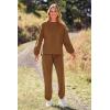 imagePRETTYGARDEN Womens Tie Dye Two Piece Pajamas Set Casual Long Sleeve Sweatshirt with Long Pants LoungewearSolid Khaki