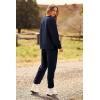 imagePRETTYGARDEN Womens Tie Dye Two Piece Pajamas Set Casual Long Sleeve Sweatshirt with Long Pants LoungewearSolid Navy