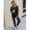imagePRETTYGARDEN Womens Tie Dye Two Piece Pajamas Set Casual Long Sleeve Sweatshirt with Long Pants LoungewearSolidblack