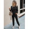 imagePRETTYGARDEN Womens Tie Dye Two Piece Pajamas Set Casual Long Sleeve Sweatshirt with Long Pants LoungewearSolidblack