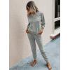 imagePRETTYGARDEN Womens Tie Dye Two Piece Pajamas Set Casual Long Sleeve Sweatshirt with Long Pants LoungewearSolidgrey