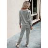 imagePRETTYGARDEN Womens Tie Dye Two Piece Pajamas Set Casual Long Sleeve Sweatshirt with Long Pants LoungewearSolidgrey
