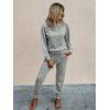 imagePRETTYGARDEN Womens Tie Dye Two Piece Pajamas Set Casual Long Sleeve Sweatshirt with Long Pants LoungewearSolidgrey