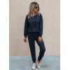 imagePRETTYGARDEN Womens Tie Dye Two Piece Pajamas Set Casual Long Sleeve Sweatshirt with Long Pants LoungewearSolidnavy