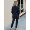 imagePRETTYGARDEN Womens Tie Dye Two Piece Pajamas Set Casual Long Sleeve Sweatshirt with Long Pants LoungewearSolidnavy