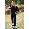 imagePRETTYGARDEN Womens Tie Dye Two Piece Pajamas Set Casual Long Sleeve Sweatshirt with Long Pants LoungewearStriped Black