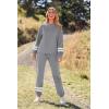 imagePRETTYGARDEN Womens Tie Dye Two Piece Pajamas Set Casual Long Sleeve Sweatshirt with Long Pants LoungewearStriped Grey