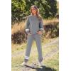 imagePRETTYGARDEN Womens Tie Dye Two Piece Pajamas Set Casual Long Sleeve Sweatshirt with Long Pants LoungewearStriped Grey