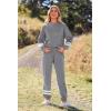 imagePRETTYGARDEN Womens Tie Dye Two Piece Pajamas Set Casual Long Sleeve Sweatshirt with Long Pants LoungewearStriped Grey