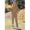 imagePRETTYGARDEN Womens Tie Dye Two Piece Pajamas Set Casual Long Sleeve Sweatshirt with Long Pants LoungewearStriped Khaki