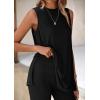 imagePRETTYGARDEN 2 Piece Sets for Women 2025 Summer Matching Lounge Shorts Set Resort Airport Travel Loungewear Outfits ClothingBlack