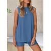 imagePRETTYGARDEN 2 Piece Sets for Women 2025 Summer Matching Lounge Shorts Set Resort Airport Travel Loungewear Outfits ClothingBlue