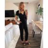 imagePRETTYGARDEN Jumpsuits for Women 2025 Spring Summer Casual Dressy Short Sleeve Romper Airport Vacation Travel OutfitsBlack