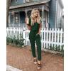 imagePRETTYGARDEN Jumpsuits for Women 2025 Spring Summer Casual Dressy Short Sleeve Romper Airport Vacation Travel OutfitsDark Green